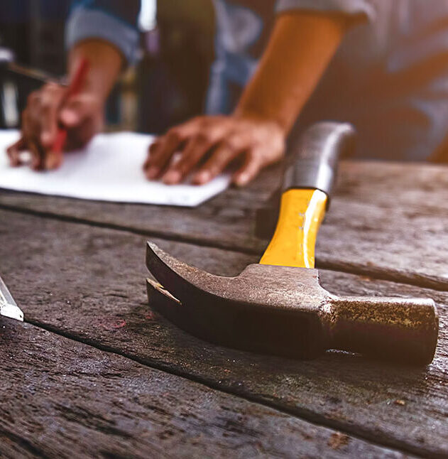 Man planning construction work